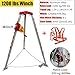 Confined Space Tripod Kit 1200/1800/2600 LBS Self Locking Winch Rescue Tripod, Manhole Entry and Rescue Equipment Set, Foldable Tripod(1200LBS Winch Rescue Tripod Set)
