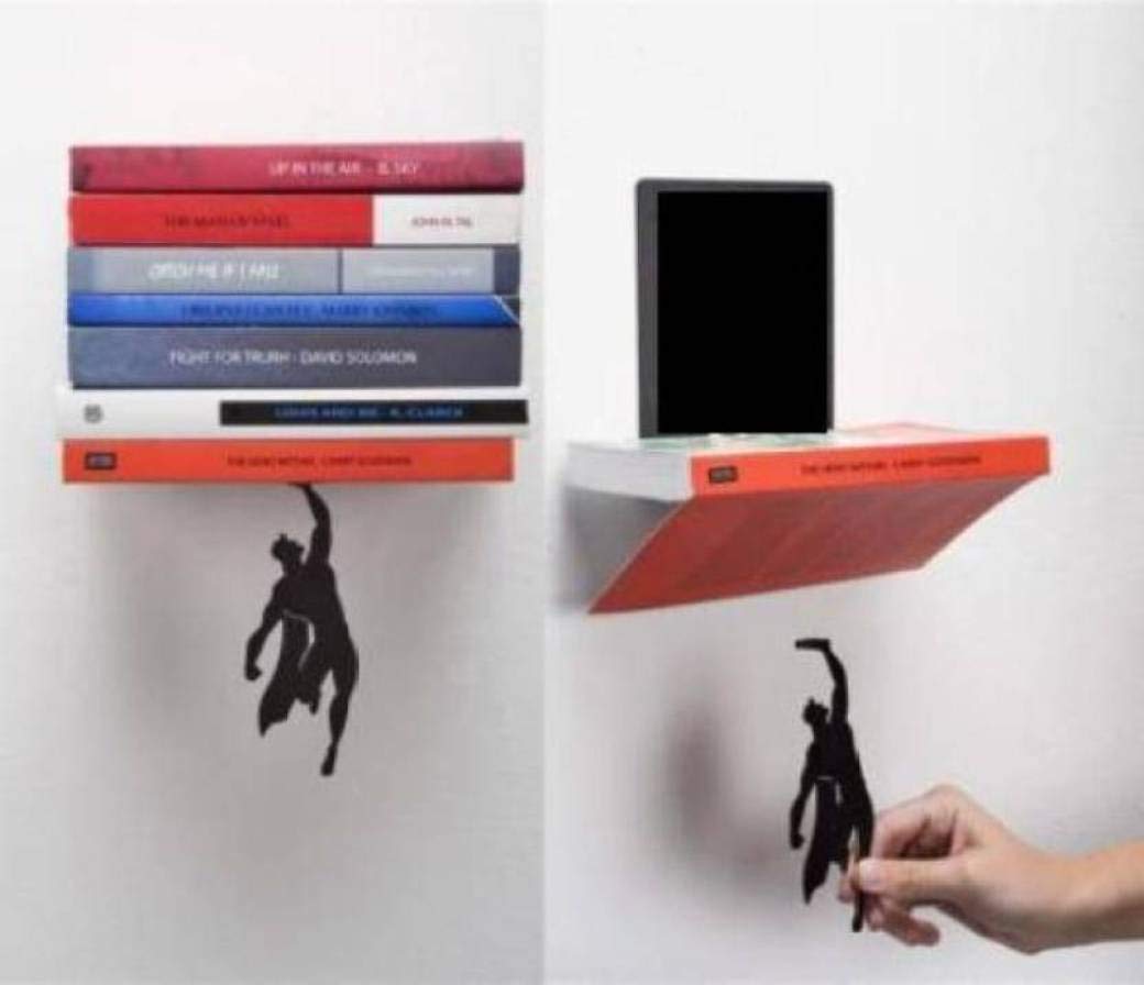 Invisible Conceal Floating Bookshelf Wall Mounted Heavy Duty Metal Book