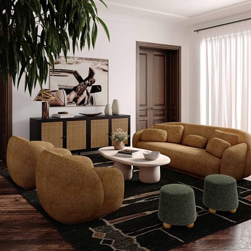 Tov Furniture Jaine Forest Green Loose Mohair Ottoman by TOV Furniture - Image 2