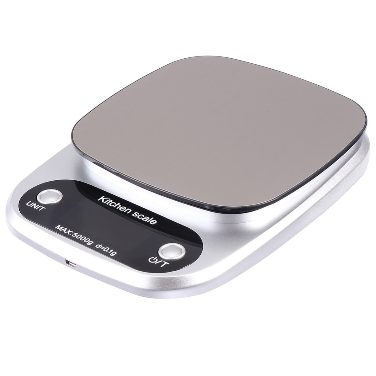 Báscula Digital Pantalla Lcd de Cocina de Acero Inoxidable Recargable Capacidad de 5kg y Precisión de 0,1g para Uso en Cocina y Repostería