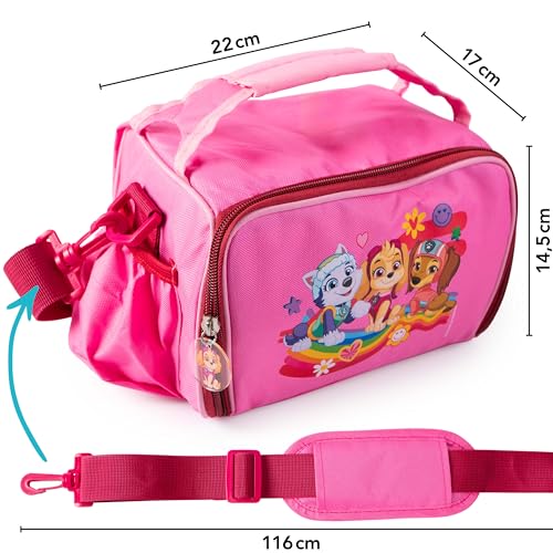 p:os PAW Patrol Kühltasche Klein Kinder 1,7 L - Mini-Kühlbox inkl. 3x Brotdose - Perfekt für Unterwegs, Strand, Kindergarten oder Schule, Pink