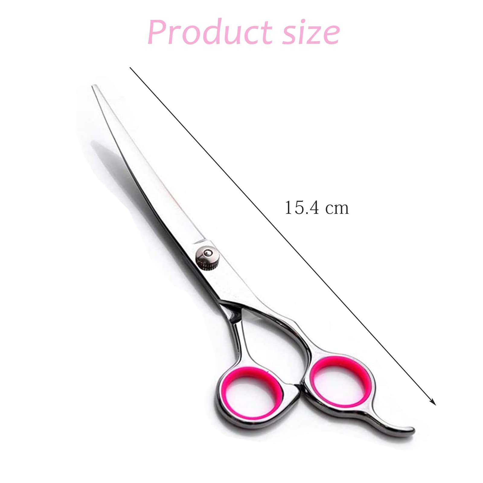 FIBOUND 6" Pet Grooming Scissors, Curved Dog Trimming Tools, Professional Pet Care Kit for Home Use, Silver - Image 2