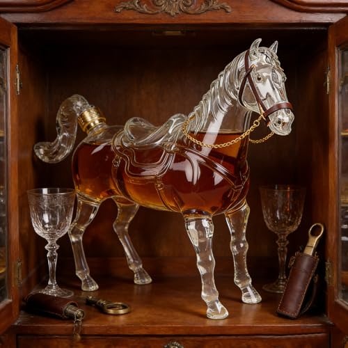 Carafe en verre faites à la main en forme de cheval de 1000 ml