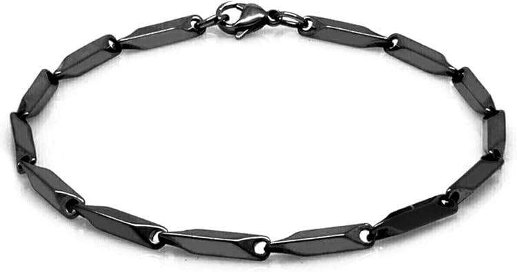 Triangle Cube Cut Mens Steel Bracelet Imprint