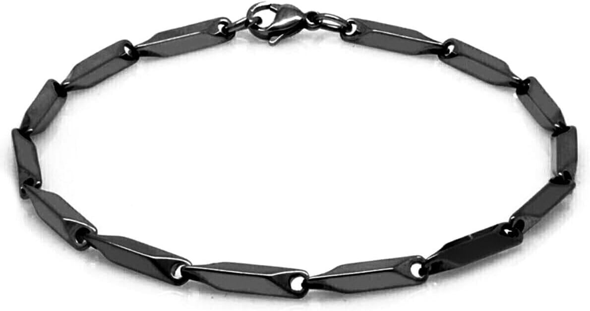 Triangle Cube Cut Men's Steel Bracelet Imprint