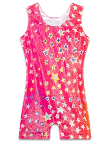 Image of TENVDA Leotards for Girls Gymnastics Kids Children Biketard With Shorts Sparkly Unicorn Dance Unitards(Multiple Colors)