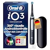 Oral-B iO Series 3 Elektrische Zahnbürste — Electric Toothbrush, Inkl. 1 Aufsteckbürste, 3 Putzmodi für Zahnpflege — Designed by Braun, GUT GETESTET von STIFTUNG WARENTEST, Schwarz