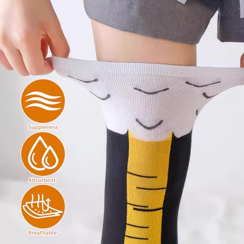 Calcetines De Patas De Pollo - 2 Pares Divertidos - Diseño De Dibujos Animados Para Cosplay O Diario