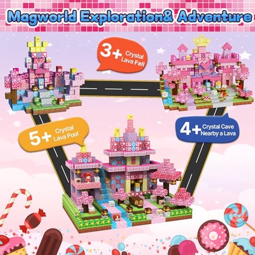 100PCS Magnetic Blocks Building Toys for Kids Cherry Blossom Forest Theme — view 6