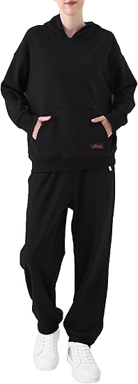 Vanmolrsa Womens 2 Piece Sweatsuit Set, 2025 Casual Long Sleeve Hoodie with Loose Wide Leg Sweatpants for Fall and Winter