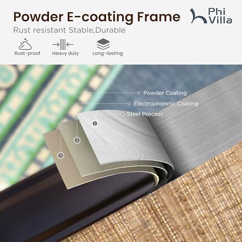 PHI VILLA Outdoor Swivel Bar Stools Set of 2, High Top Patio Chairs with Padded Textilene Seating, All-Weather Bar Height Furniture for Kitchen or Outside, Padded Brown Textilene - Image 4