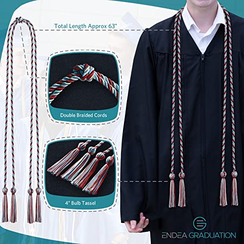 Image of Endea Graduation Double Honor Cord Three-Color (Red /Light Blue /White)