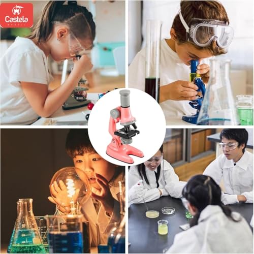 Microscópio Infantil Óptico Brinquedo Educativo Rosa Castela