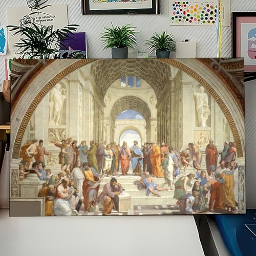 Impression sur toile de l'école d'Athènes pour raviver un mur de chambre vide - 6