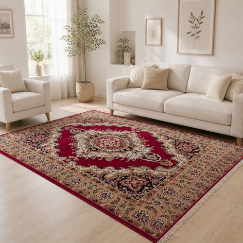 Image of 8x11 Feet Extra Large Area Rug | Super Soft Floral Multi Design Medium Thickness BCF Material Living Room Bedroom Home Decor