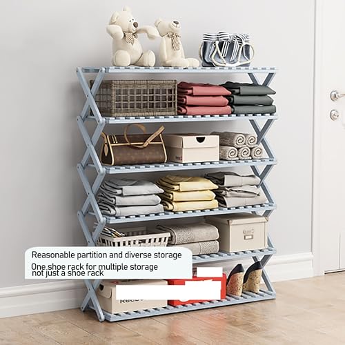 Étagère à chaussures pliable multicouche sans installation pour entrée et dressing