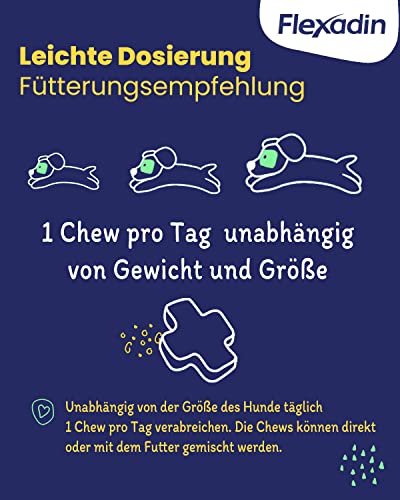FLEXADIN® Adult Dog| Für gesunde Gelenke von Erwachsenen Hunden| mit Nicht denaturiertem Kollagen Typ II – 2 Monatspackung