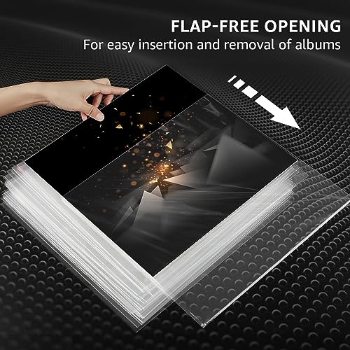 image for KTRIO 20 Pcs Upgrade Record Sleeves for Vinyl Records - Clear 3 Mil. V