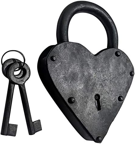 Adonai Hardware Ishiah Handmade Antique Iron Padlock (75mm, Oil Rubbed Black Living Finish)- Supplied as 2 Pieces per Pack
