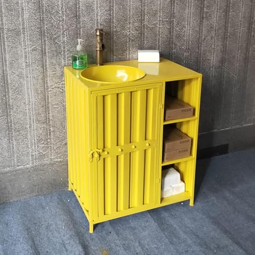 JDXQBLD Industrial Bathroom Sink, Retro Iron Art Vanity Unit for