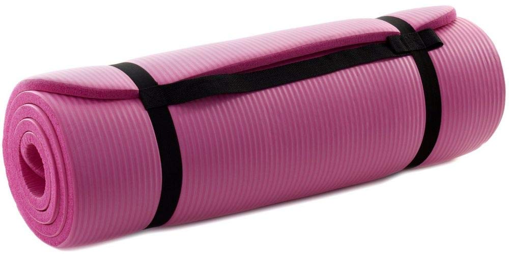 ProSource Premium 1/2-Inch Extra Thick 71-Inch Long High Density Exercise Yoga Mat with Comfort Foam and Carrying Case