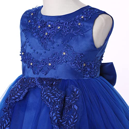 Vestido de gala azul para niñas con diseño sofisticado para bodas y eventos 2