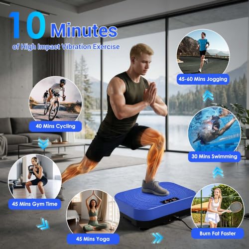 Image of Homesy Vibration Plate Exercise Machine, Vibrating Plate for Lymphatic Drainage, Full Body Shake Platform Board for Home Fitness and Fat Burning, Sport Gym Equipment for Women Men