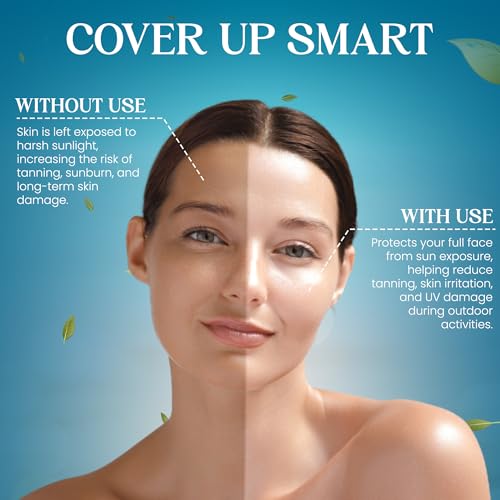 Image of Homeaura UV Sun Protection Face Mask for Women | UPF 50+ Full Face Cover Mask for Biking Driving and Outdoor Hiking Travel in Summer | Breathable and Reusable Ice Silk Cooling Mask for Girls