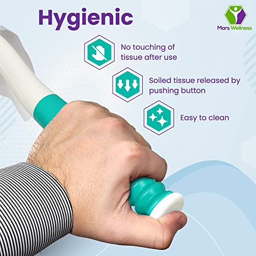 Mars Wellness Self Wipe Assist Bottom Wiping Toilet Aid Wiping Wand - Long Reach Comfort Wipe Extender - Daily Living Aid For The Disabled - Colors Vary (1.25 Foot (Pack Of 1)) #TOP3