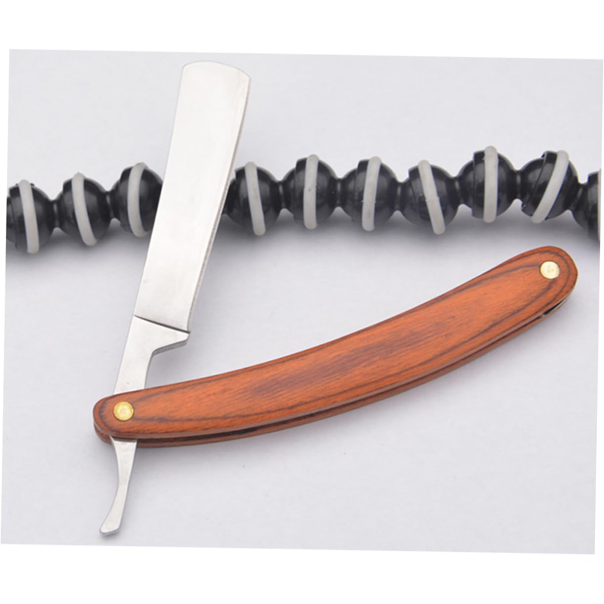 HAPINARY Wood Handle Manual Razor Vintage Shaving Tool Stainless Steel Straight Razor for Men
