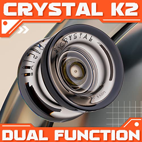 magicyoyo k2 crystal black yoyo professional responsive yoyo for kids beginners with extra unresponsive yo yo bearing pro plastic trick yo yo for adults12 stingsbearing removal toolstorage bag