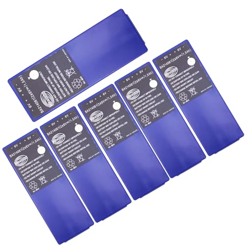 XCGonSa 6-Pack 6V 1500mAh Replacement Battery for HBC Radiomatic BA213020 BA214061 FUB10AA Battery