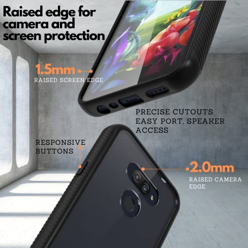 Cbus Heavy-Duty Phone Case With Built-In Screen Protector Cover For Lg Premier Pro Plus, Xpression Plus 3, Harmony 4 –– Full Body (Black) #TOP2