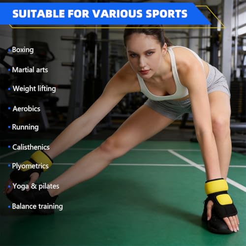 Image of Proberos Gym Gloves, 0.5KG Each Weighted Gloves, Finger Sleeve Bands Design with Adjustable Wrist Strap, Men and Women, Beginners Strength Training Hand Weights (0.5KG Each)