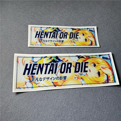 Horayten Car Stickers Anime Girl Hentai OR DIE Decoration Graffiti Scratches Cover Decal Tape for Laptop Helmet Computer Reflective 2PCS