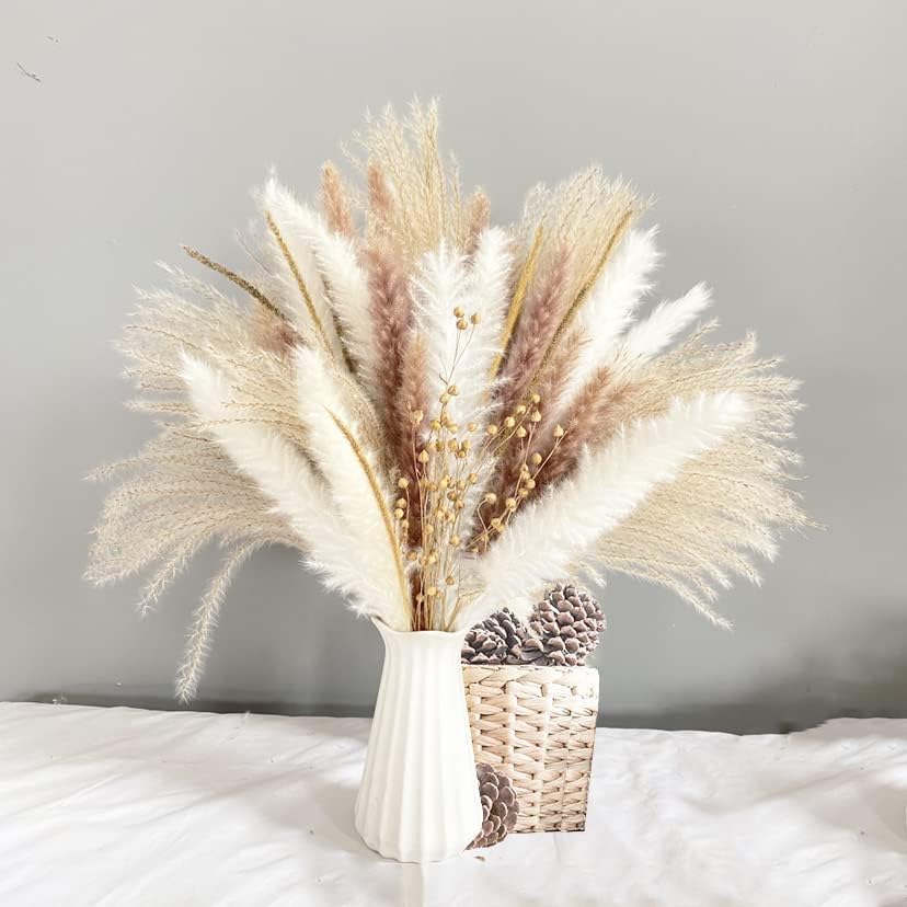 Ramo de 75 piezas de pasto pampas natural seco decorativo miniatura 2