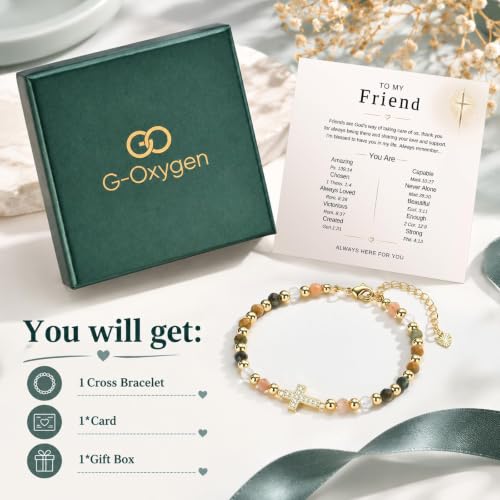 Christian Cross Bracelet for Women - 14K Gold Plated Friendship Gifts - image 6