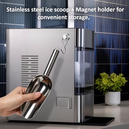 Juome Stainless Steel Ice Scoop with Magnetic Holder for Ge Profile Opal 2.0 Nugget Ice Maker, Ice Scoop for Freezer for GE Profile Opal Ice Maker Machine
