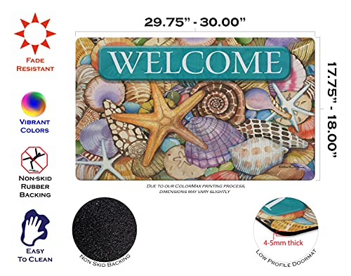 Toland Home Garden 800395 Shells Of The Sea Welcome Summer Door Mat 18X30 Inch Beach Outdoor Doormat For Entryway Indoor Entrance #TOP1