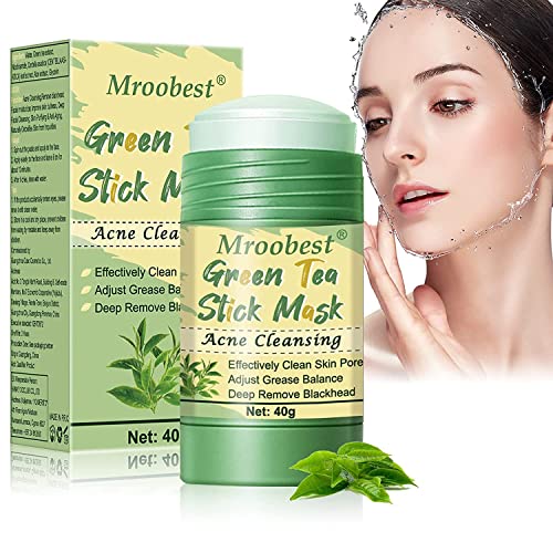 Masque Nettoyant, Green Stick Mask, Masque Nettoyant Solide, Nettoie en Profondeur les Pores, Hydrate et contrôle le sébum, élimine l'acné, élimine les points noirs Cover