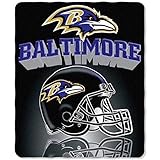 NFL Baltimore Ravens Gridiron Fleece Throw, Purple, 50' x 60'