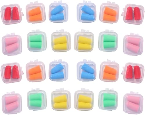 24 juegos de tapones para los oídos de espuma suave con cancelación de ruido, tapones para los oídos con bloqueo de sonido, tapones para los oídos
