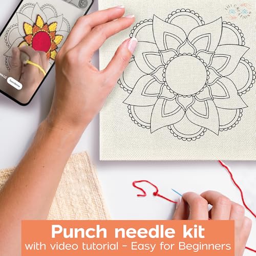 Image of Lili Creations Complete Punch Needle Kit for Beginners & Adults - DIY Embroidery Punch Stitching Kit with Yarn, Canvas, and Tools - Perfect for Relaxation, Home Decor, Art, & Holiday Crafts