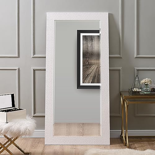 Mosaic-Full-Length-Mirror-66L-X-32W-Large-Mirrors-Full-Length-Faux-Wood-Mirrors-for-Wall-Full-Length-Tall-Mirror-Full-body-Full-Mirrors-for-Bedroom-Wall-Mirror-Living-Room-Mirror-White