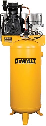 DEWALT Compresor de aire vertical estacionario de 60 galones, 5 HP, lubricante de aceite, 230 voltios, 65 dB. Compresor de aire eléctrico ideal para