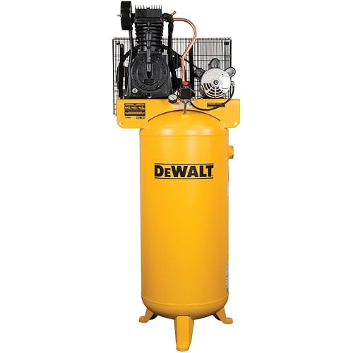 DEWALT 60 Gallon Stationary Vertical Air Compressor, 5 HP, OIL Lube, 230 Volt, 65 dB - Ideal Electric Air Compressor for home, tradesmen and industrial users.