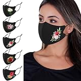 OMG Decor Face Masks Washable,Cloth Face Mask Reusable,Ice Silk Cotton Cloth Masks,Pink Flower Patte