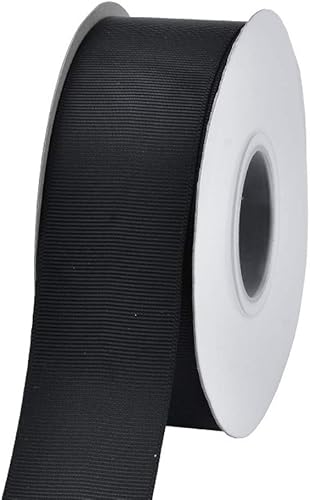 Miniatura 2 de Ribest Cinta de grogrén negra de 1 12 pulgadas, 25 yardas por rollo, para envolver regalos, manualidades, hacer arcos, coronas, accesorios para el