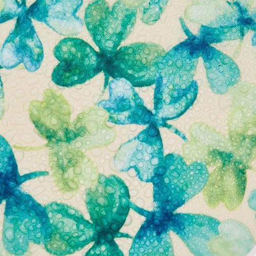 ECO CHIC Lightweight Foldable Reusable Shopping Bag Water Resistant Tote Bag (Shamrocks Beige) - Image 3