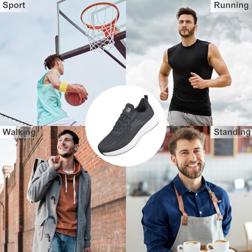 Image of Breathable Running Shoes for Men, Non Slip Mens Walking Shoes, Lightweight Comfort Fashion Casual Sneakers for Men Work, Gym, Jogging, Athletic and Sports